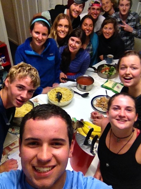 A group selfie taken after making our first team dinner. (image by Trace M.)