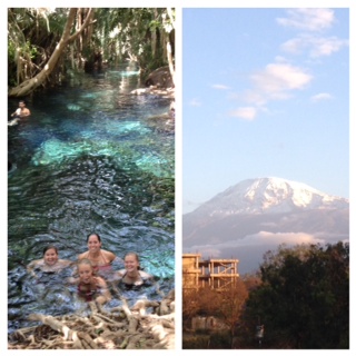 Hot Springs on Thanksgiving and the view of Mt. Kilimanjaro from the hotel