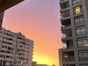 The sunset from my apartment’s balcony