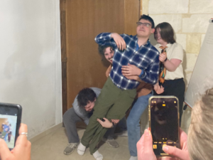falling over game students