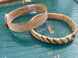 Before and after; woven braclets