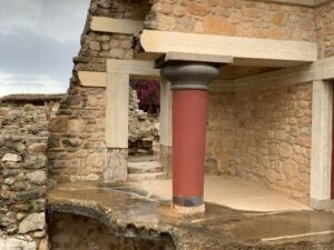 ruins greece orange pillar