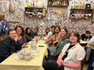 Our group's last dinner in Rome, Italy before traveling to Greece