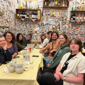 Our group's last dinner in Rome, Italy before traveling to Greece
