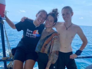 Me and some of my Dive Master Trainee friends! Here we have Amira on the left and Pia on the right!