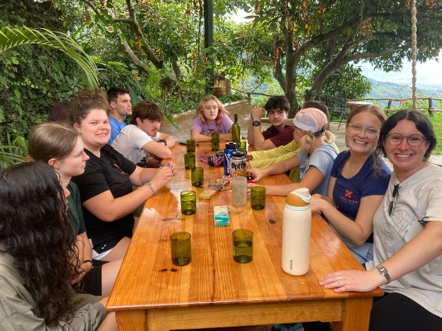 table for lunch with students in guatemala