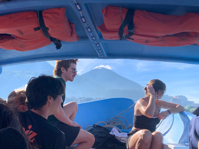 volcano in the background of lake atitlan