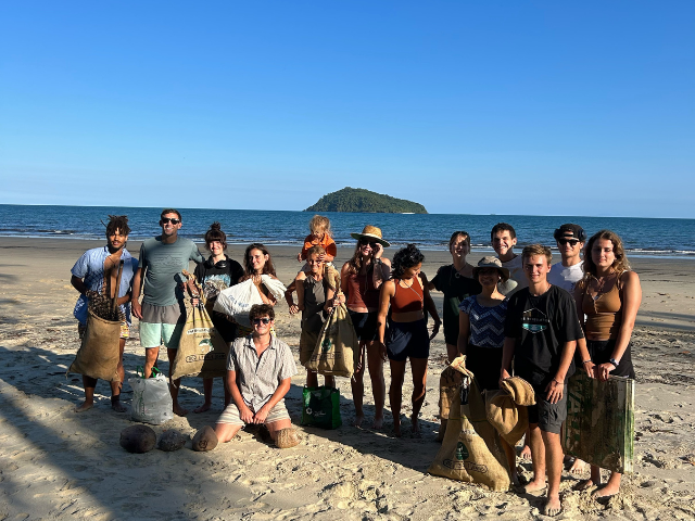 group picture on the beach daintree