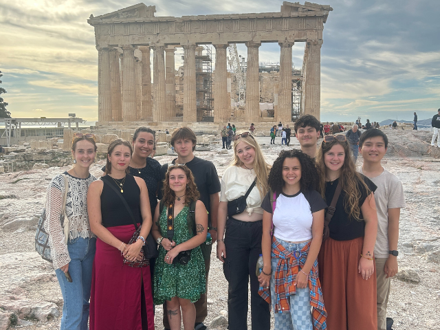 students group photo in athens
