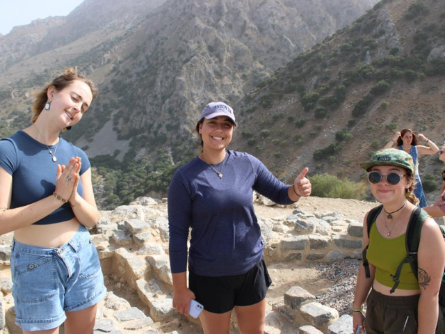 thumbs up on a hike in crete