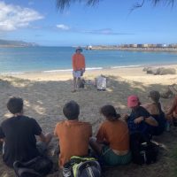 Learning about microplastics from Rebel Hawaii. FUN FACT: Aluminum foil NEVER breaks down.