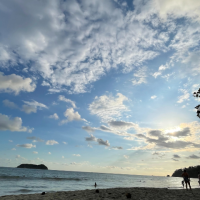 blue sky clouds costa rica beach